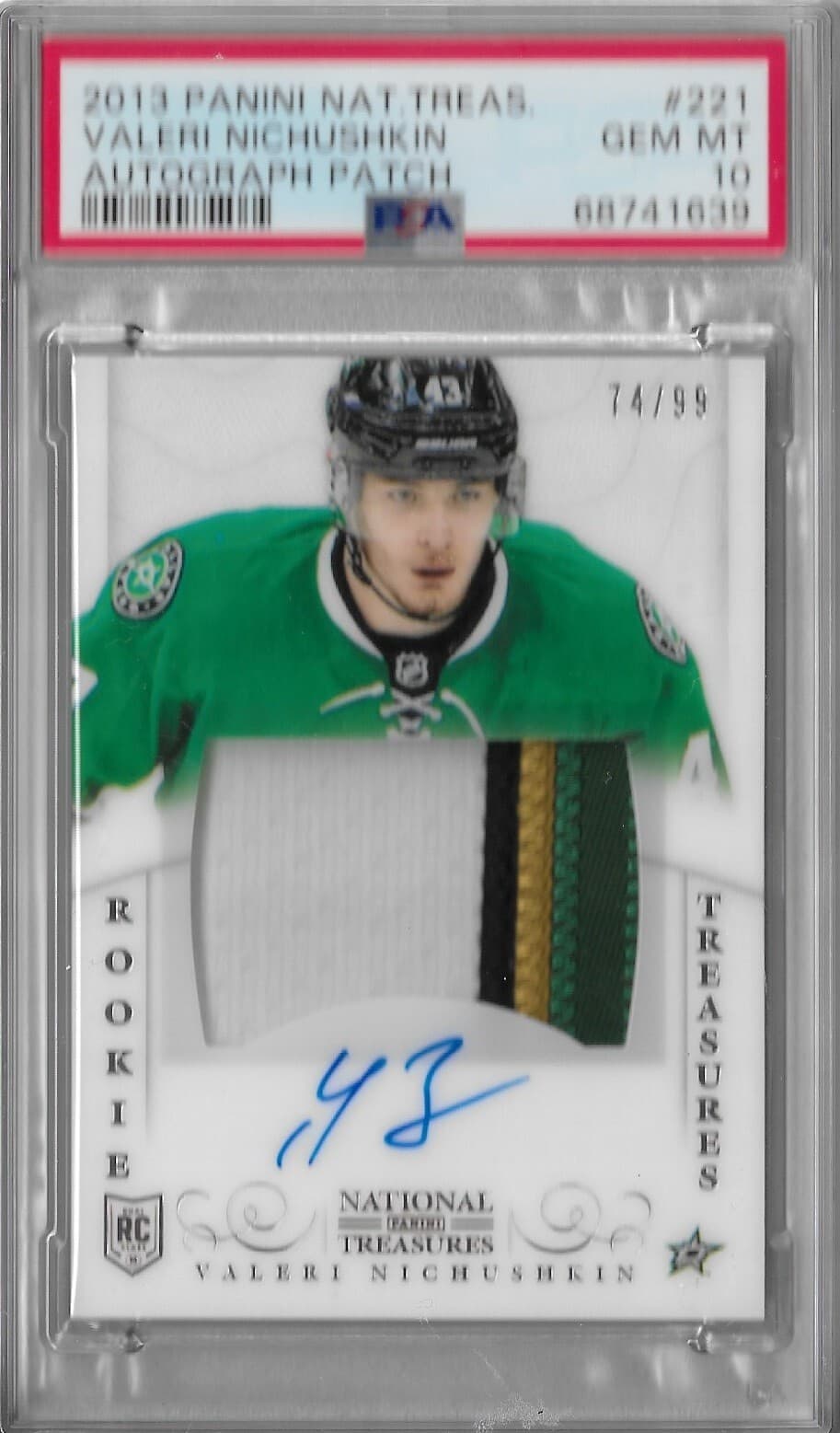 Valeri Nichushkin RC RPA PSA 10 2013-14 Panini National Treasures #221 74/99 Avs