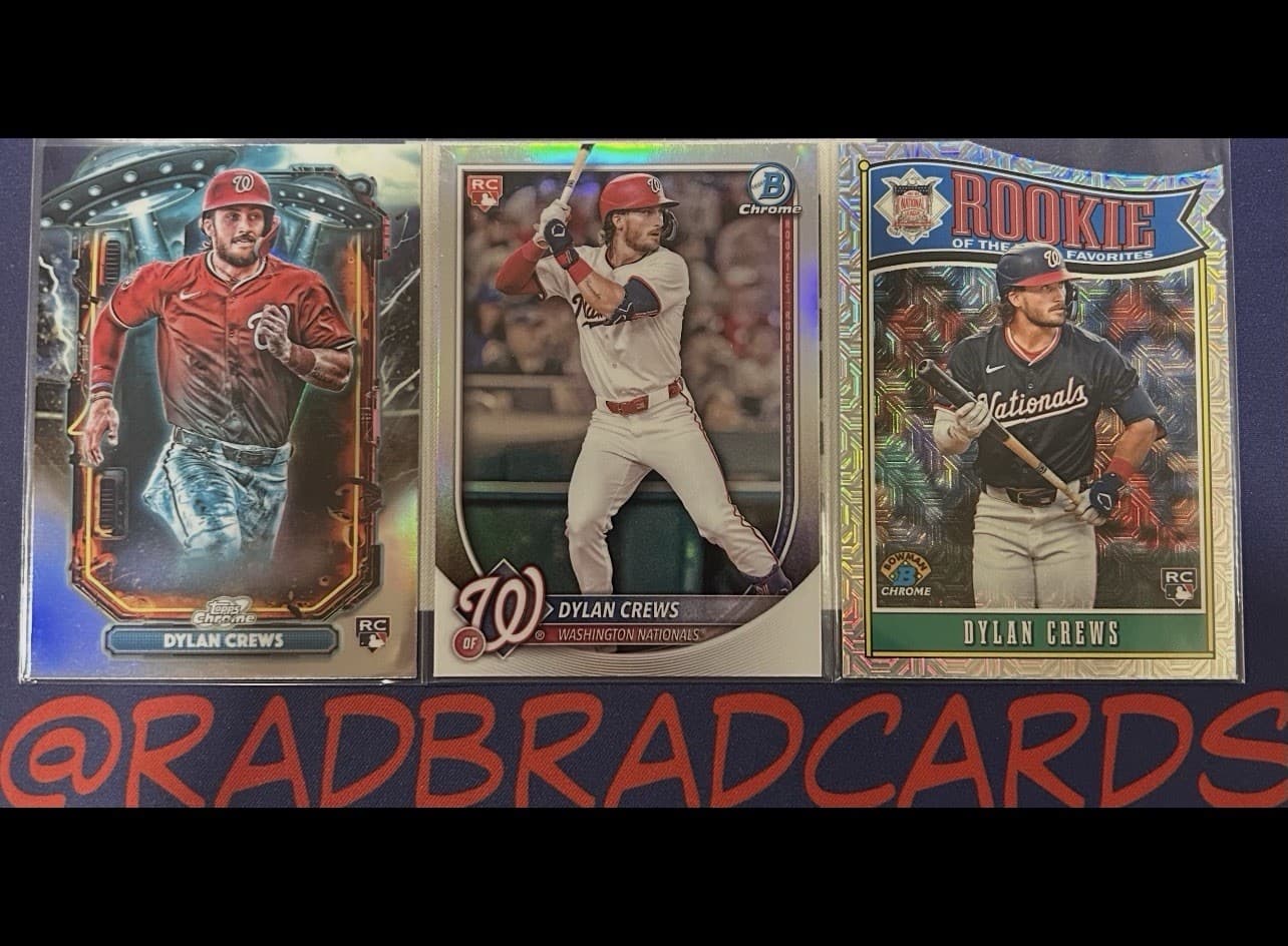 MLB Baseball Washington Nationals 25 Topps Dylan Crews 3 RC Lot MINT