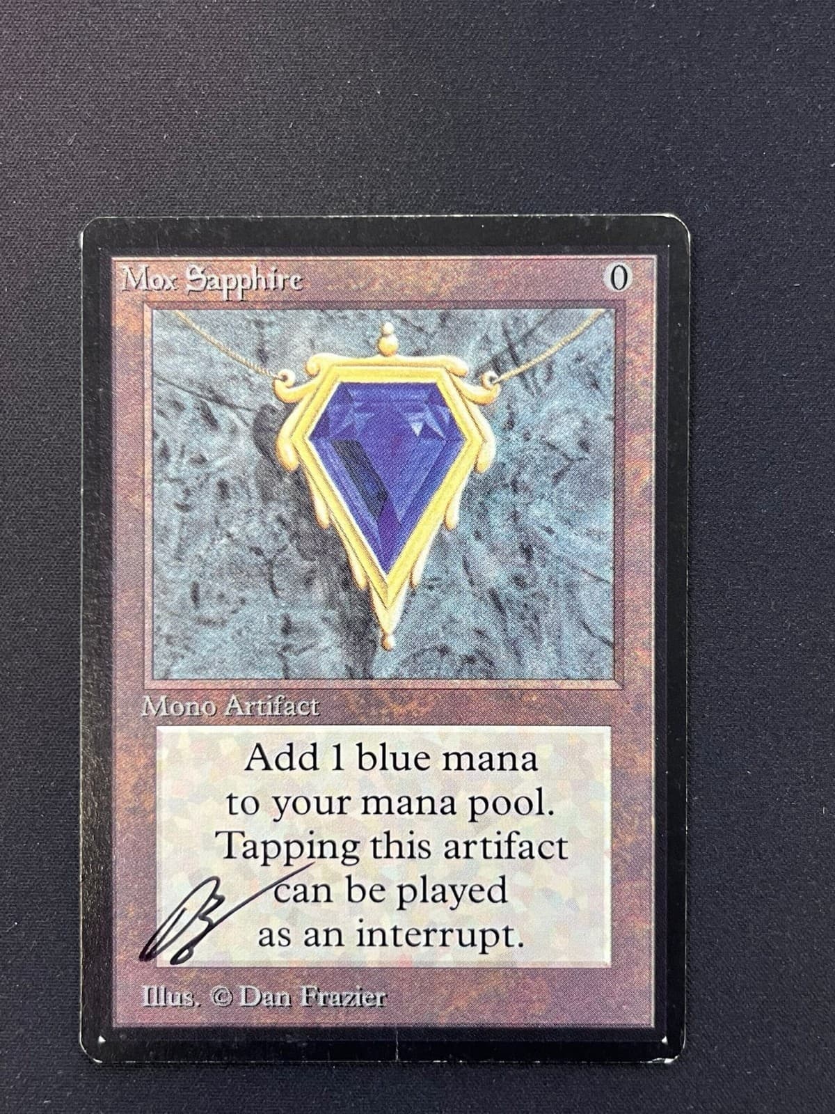 Magic: The Gathering Mox Sapphire Beta Dan Frazier Signed MTG EN GD Power 9!