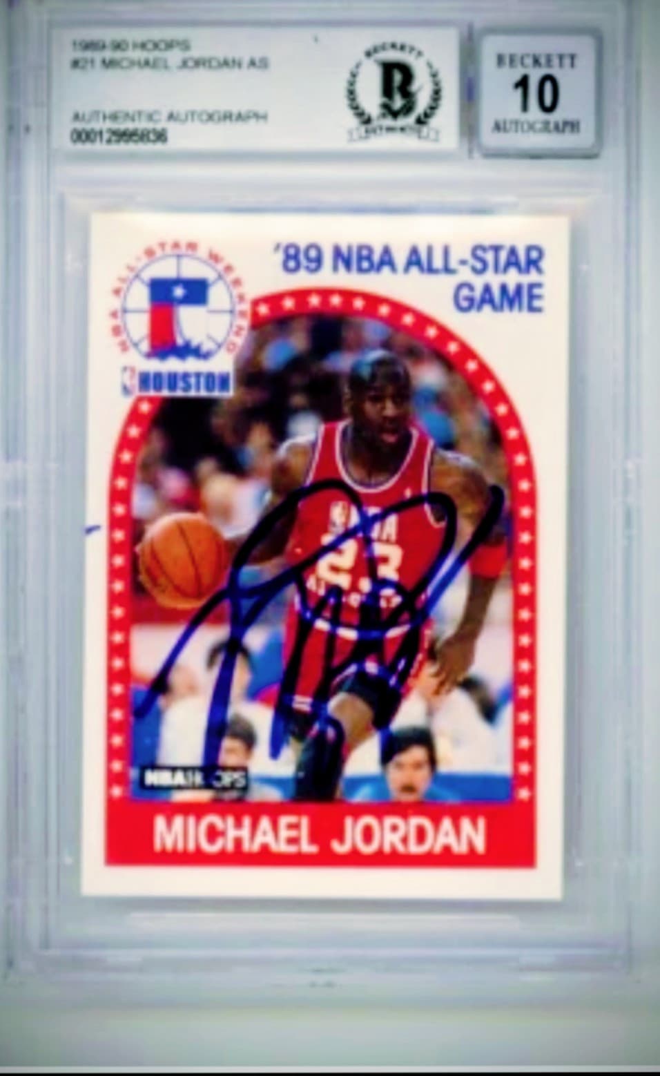 Michael Jordan 1989-90 Hoops card #21 signed autographed GRADE 10 BECKETT BAS