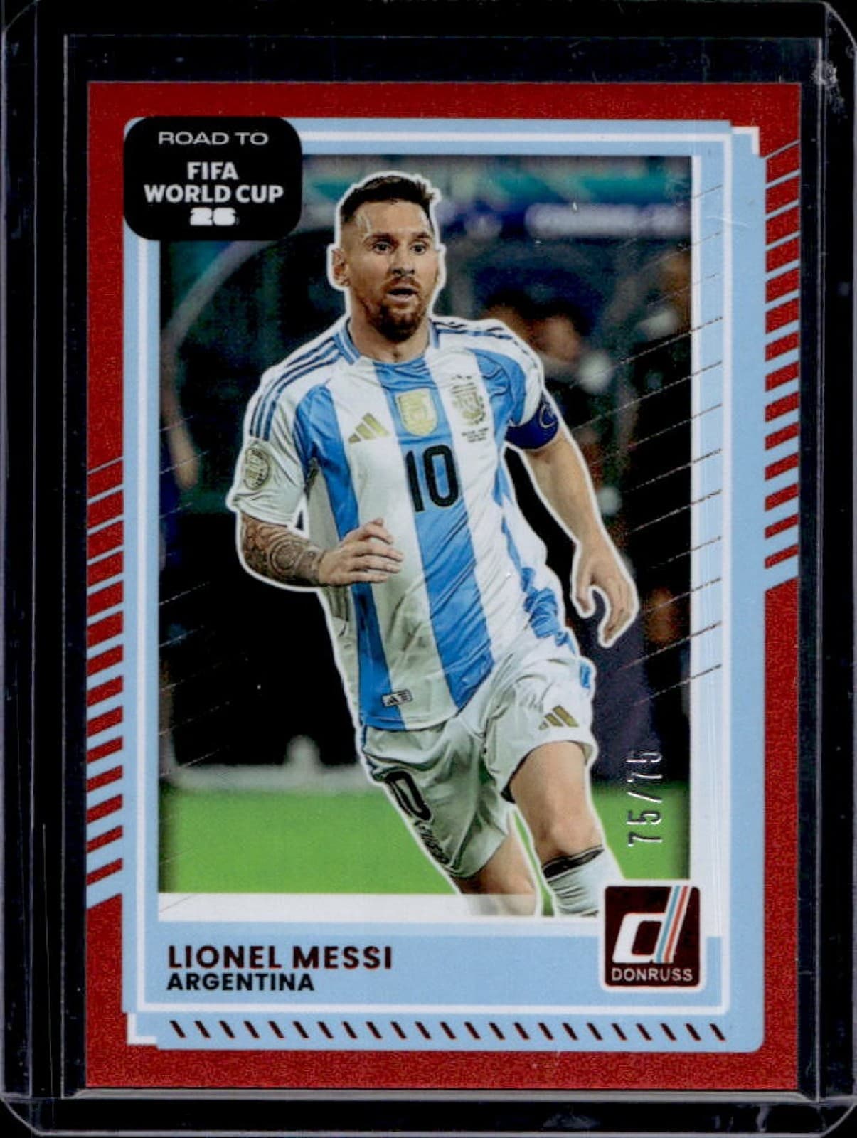 2025-26 Panini Donruss Road to FIFA World Cup 26' Lionel Messi Red #/75