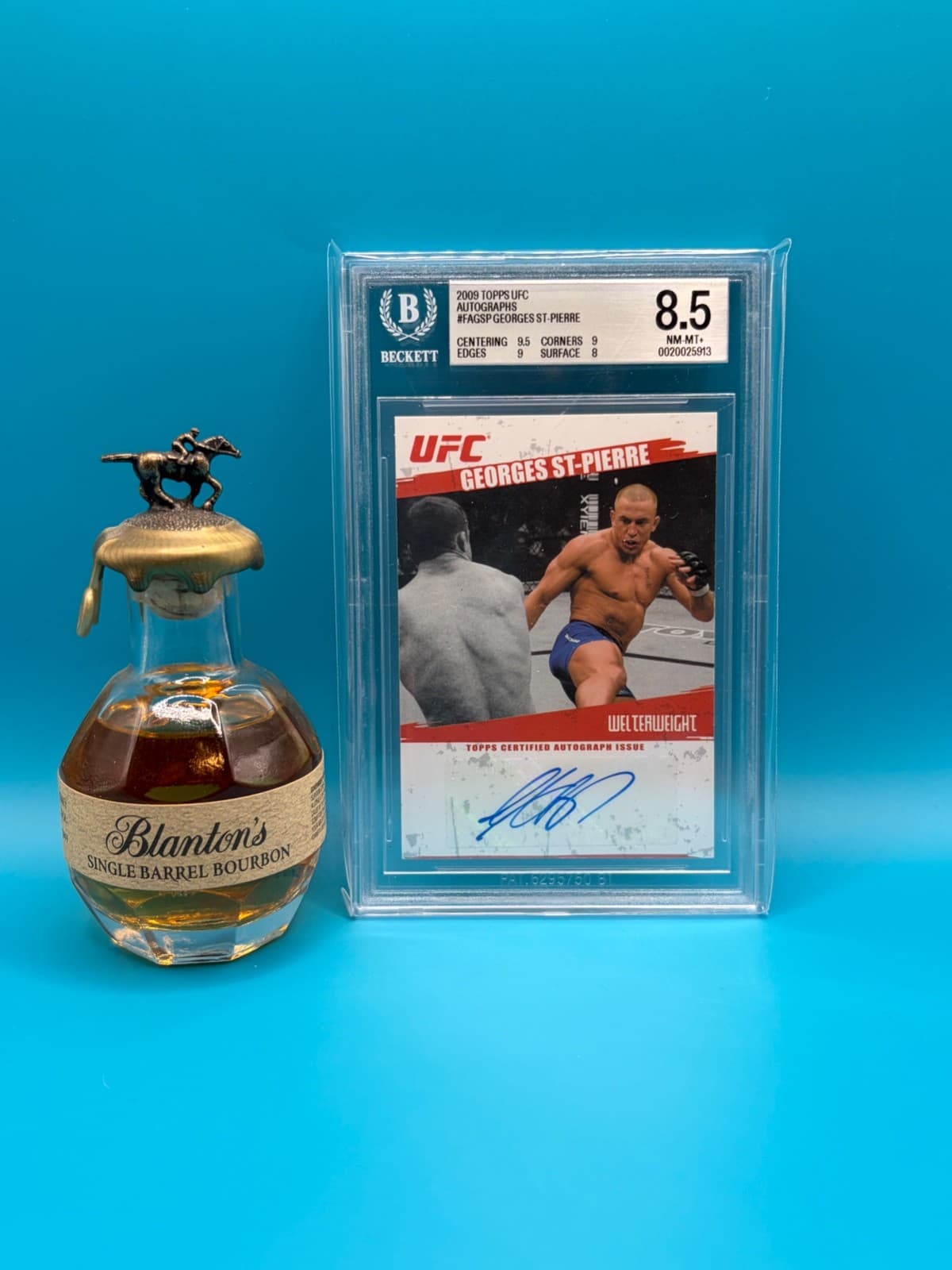 2009 Topps UFC Fighter Autograph Auto Georges St-Pierre SP SSP BGS 8.5 HOF