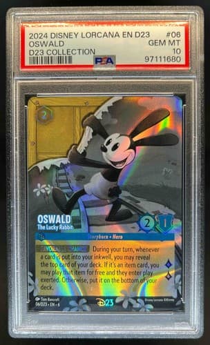 2024 Disney Lorcana TCG: Azurite Sea Oswald Lucky Rabbit Promos #06/D23 PSA 10