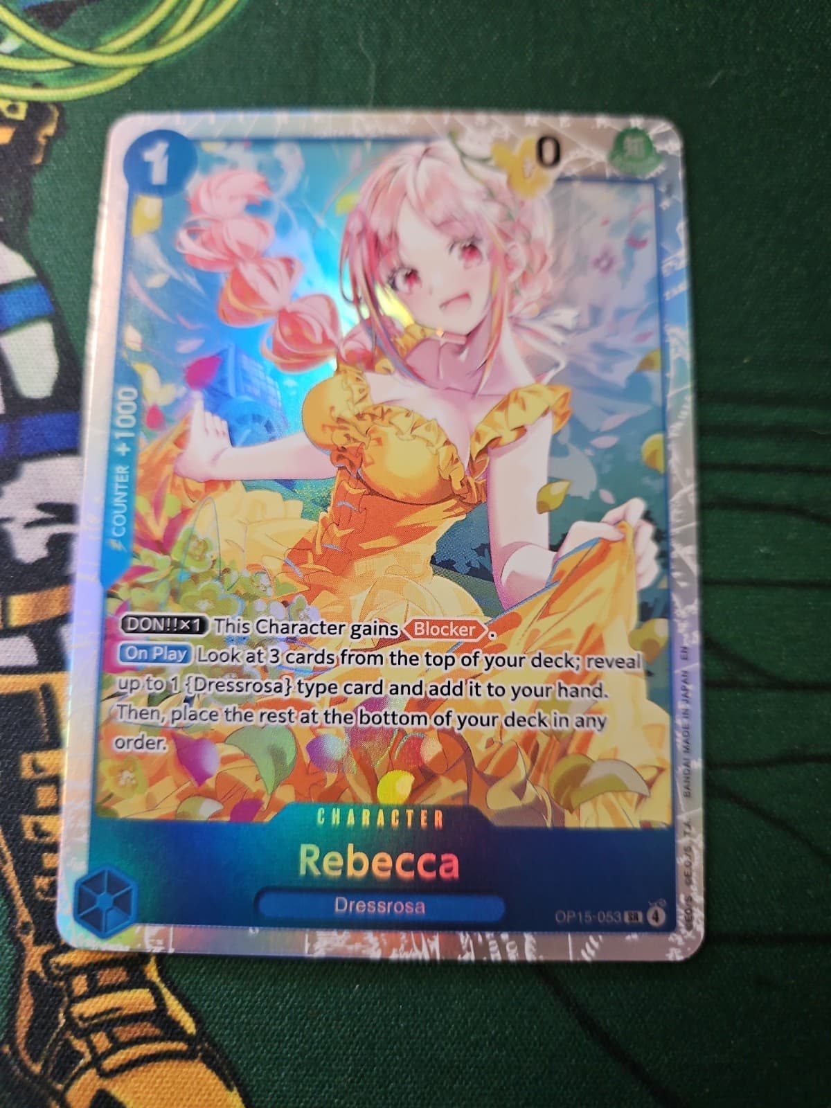Bandai One Piece Card Game Rebecca OP15-053 SR Holo Blocker Character EN