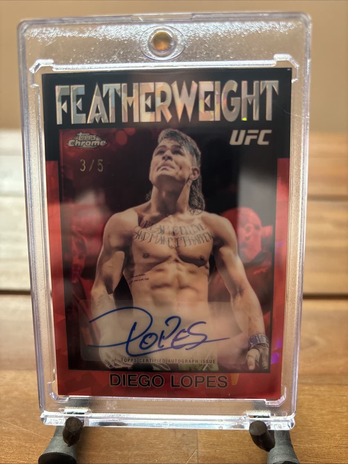 2026 Topps Chrome UFC Diego Lopes 1986 Signatures Featherweight RES Auto /5 SSP
