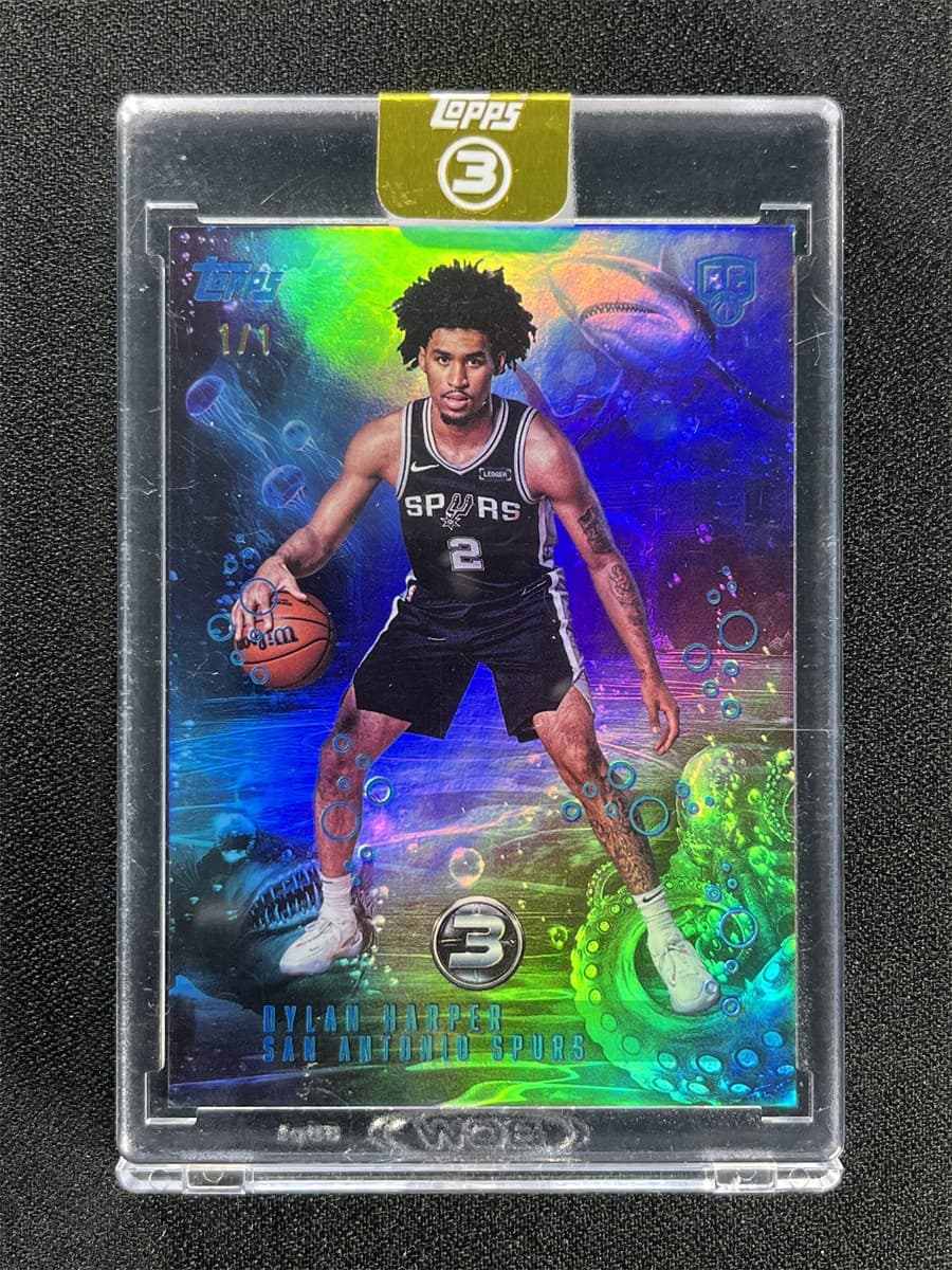 1/1 One Of One 2025-26 Topps Three 3 Dylan Harper Monsters Of The Deep Rookie RC