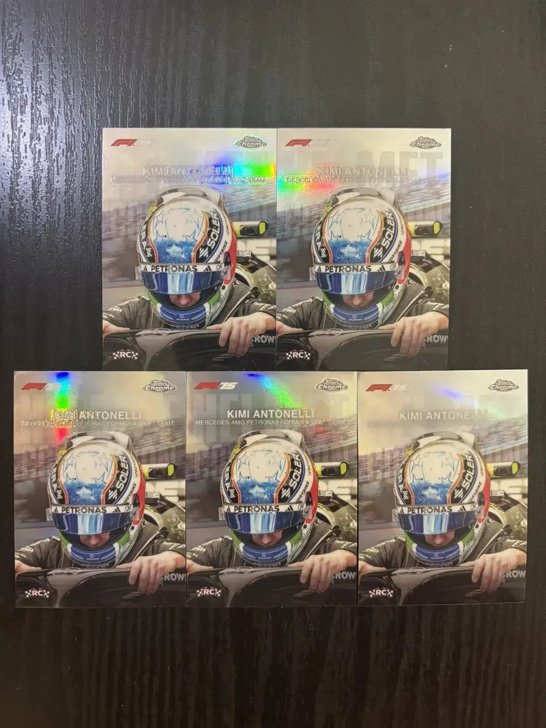 2025 Topps Chrome Formula 1 Helmet Collection Kimi Antonelli #HC-1 RC Lot*5 JT08