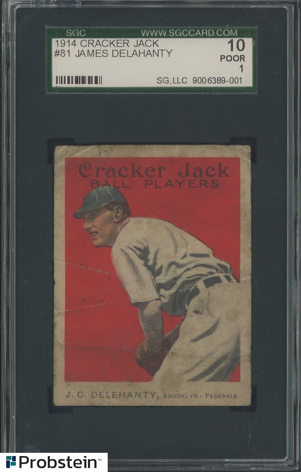1914 E145 Cracker Jack #81 James Delahanty SGC 10 Poor 1
