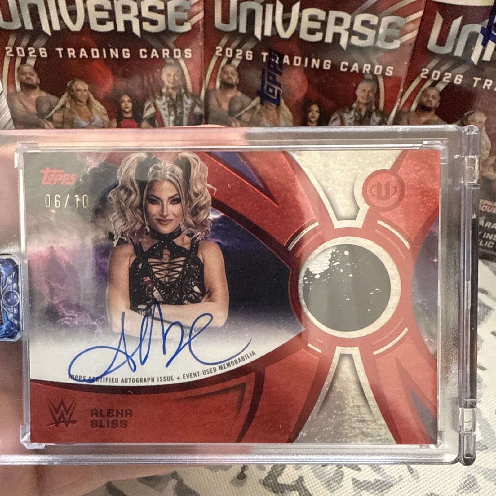 Topps 2026 Universe WWE Alexa Bliss Superstar Relic Signatures Auto /10 SRS-AB