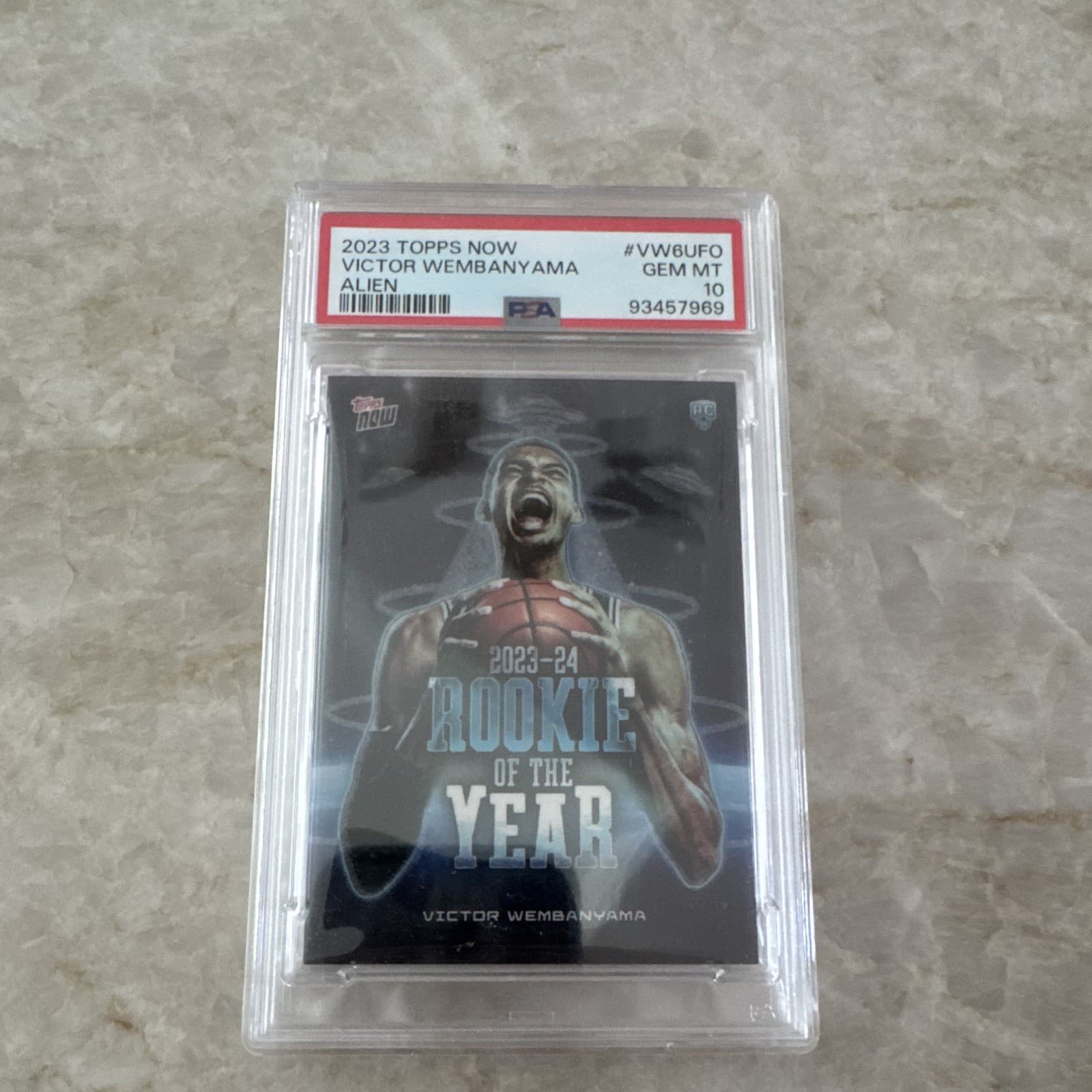 Topps 2023 Topps Now Victor Wembanyama Alien #VW6UFO PSA 10 Rookie Spurs
