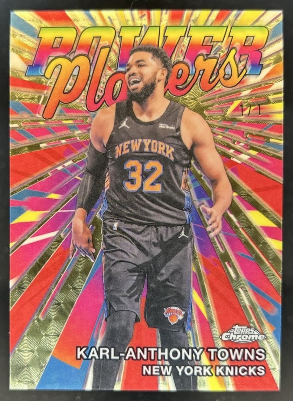 2025-26 Topps Chrome Update Karl-Anthony Towns Power Players SuperFractor #1/1