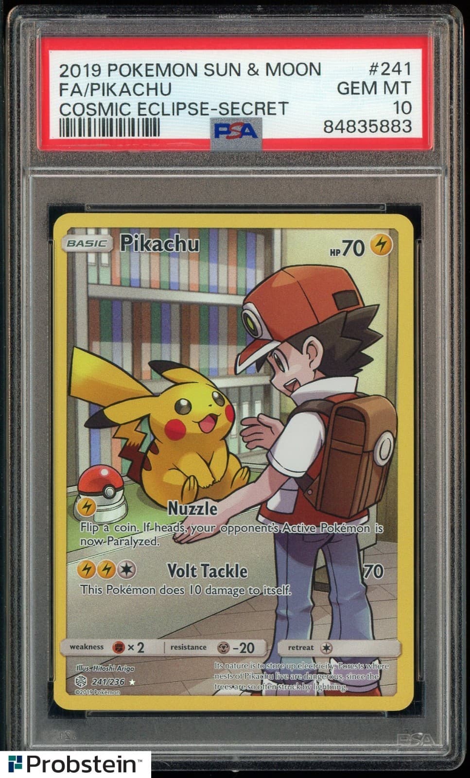 2019 Pokemon Sun & Cosmic Eclipse Secret #241 FA Pikachu PSA 10 GEM MINT