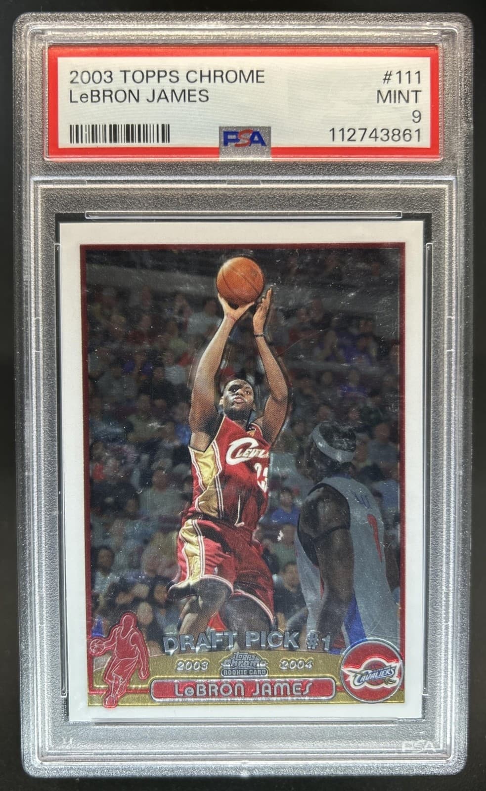 2003-04 Topps Chrome Lebron James Rookie RC #111 Cavaliers PSA 9