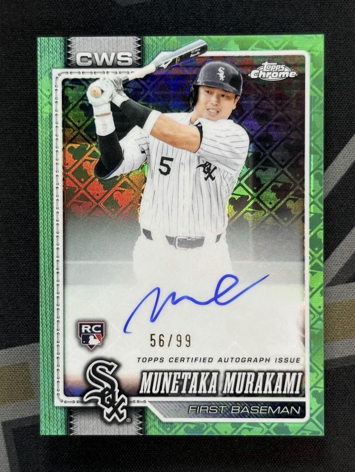 Munetaka Murakami 2026 Topps Chrome Rookie Green LOGOFRACTOR LIVE Auto #/99