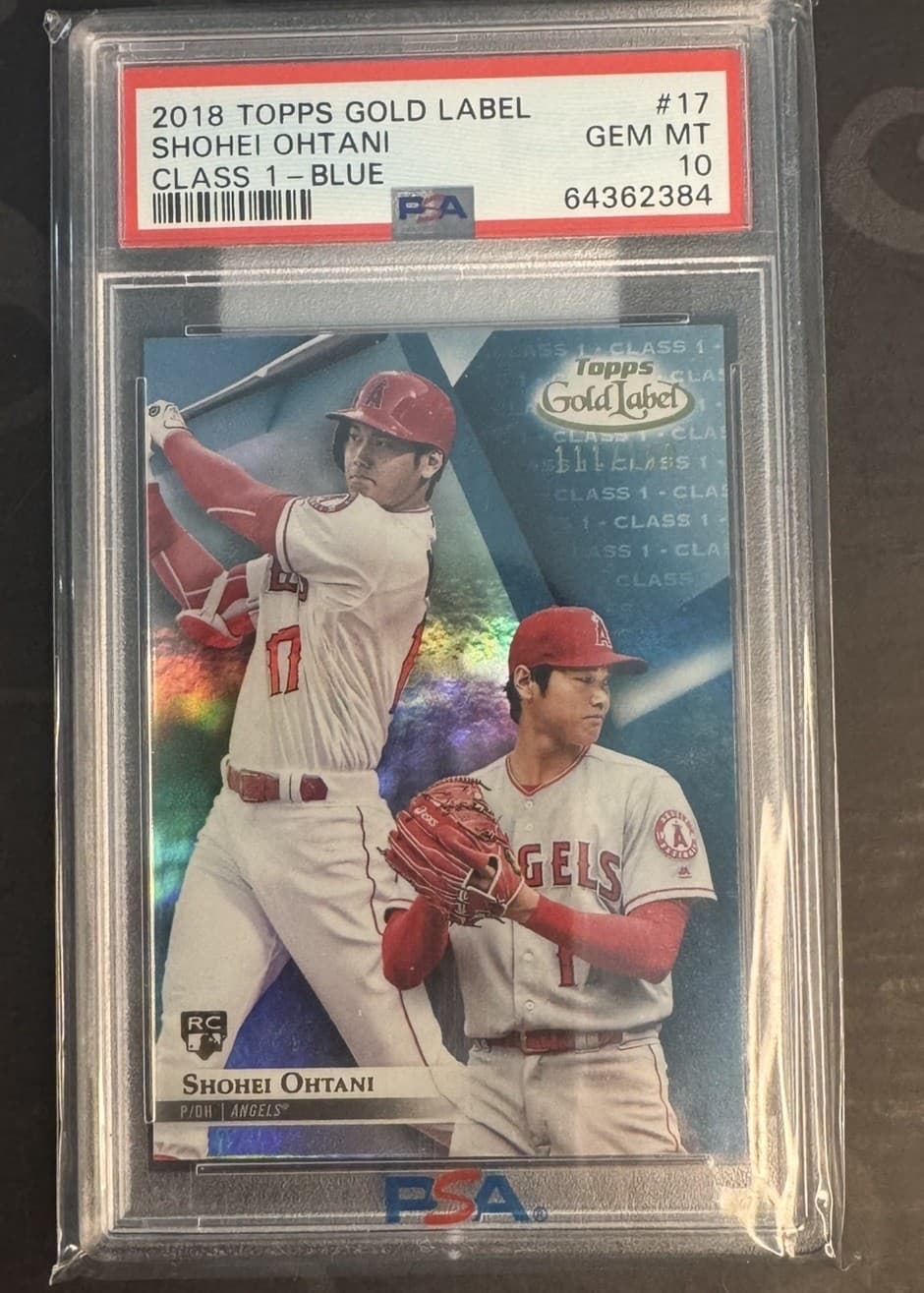 2018 Topps Gold Label Shohei Ohtani Class 1 RC Rookie Blue #/150 PSA 10 Dodgers