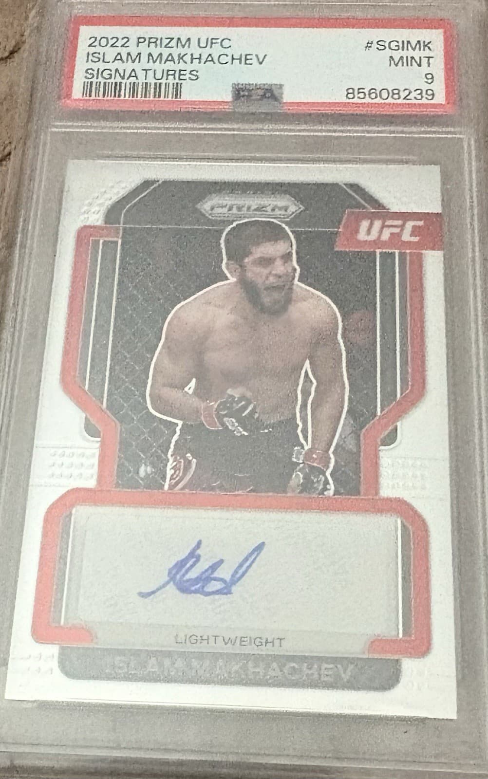 2022 Panini Prizm UFC Islam Makhachev Signatures AUTO PSA 9 MINT