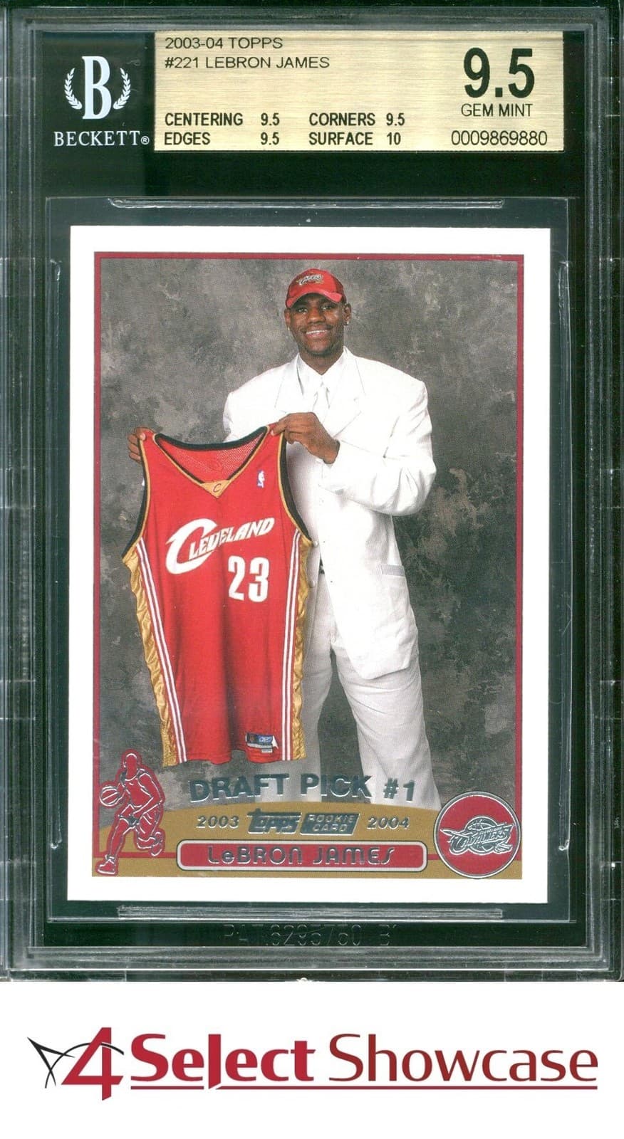 2003 TOPPS #221 LEBRON JAMES RC CAVALIERS BGS 9.5 TRUE GEM