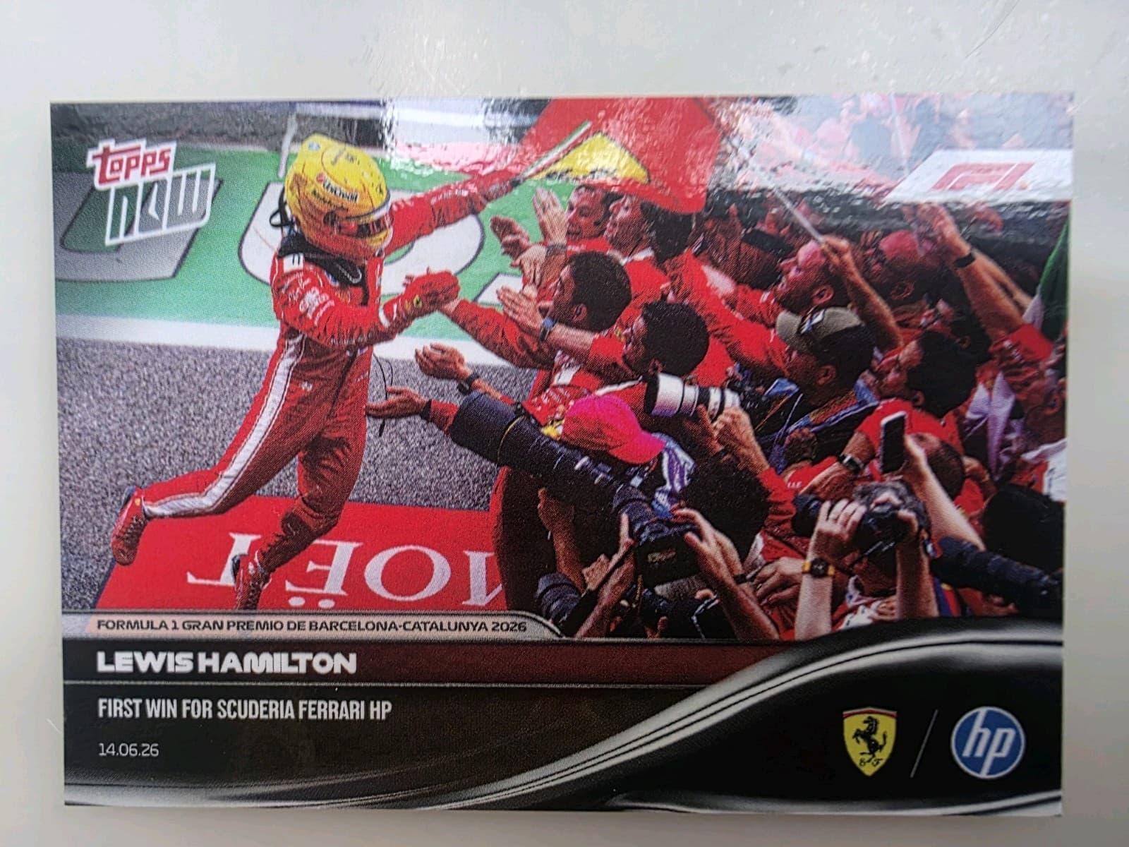 Topps Now Lewis Hamilton #038.SP Insert First Win At Ferrari  Image Variation