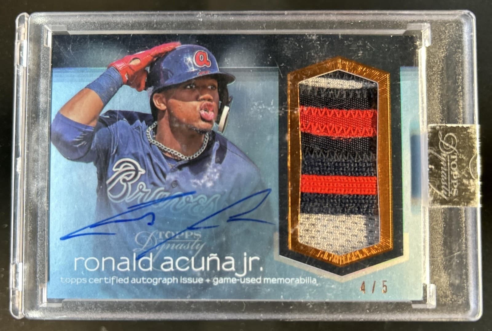 2018 Topps Dynasty Ronald Acuna Jr. Patch Auto RC Blue Rookie #/5 Braves