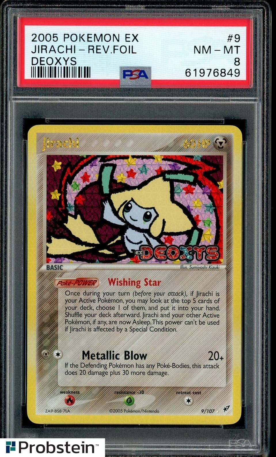 2005 Pokemon Ex Deoxys #9 Jirachi-Reverse Holo Foil Psa 8 Nm-Mt