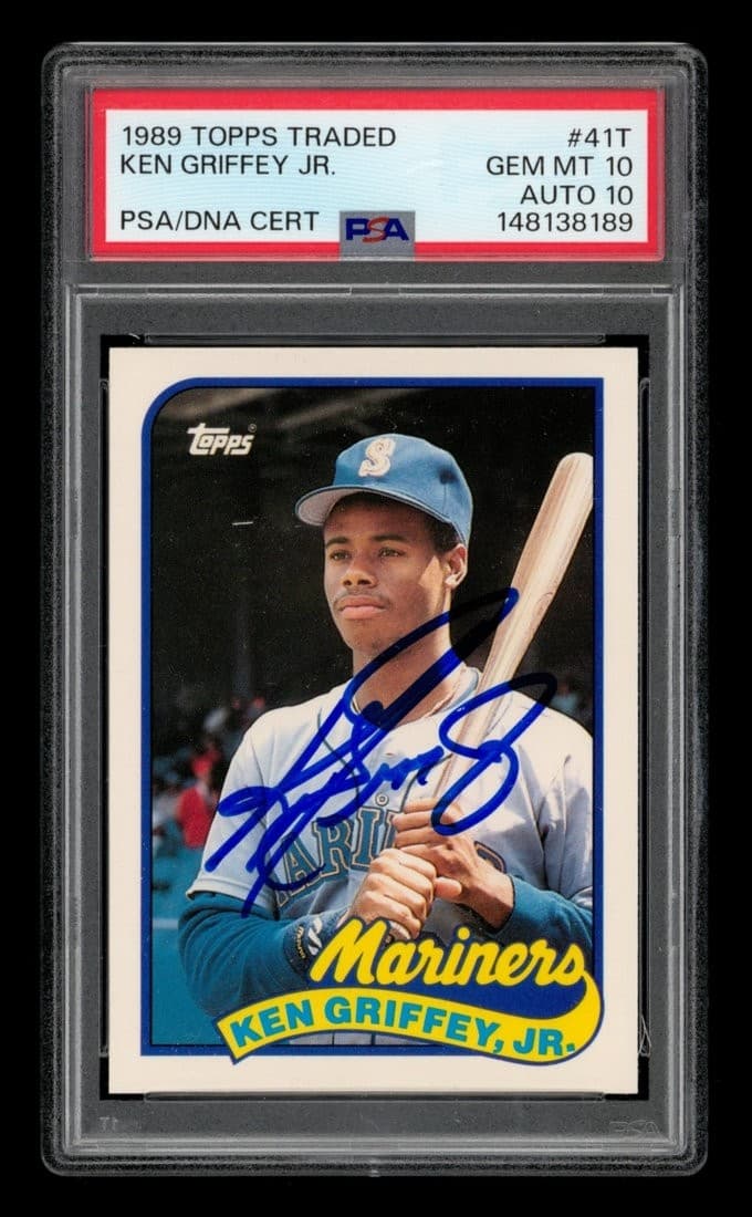 1989 Topps Traded Set-Break # 41T Ken Griffey Jr. Rookie Auto PSA 10 AUTO 10