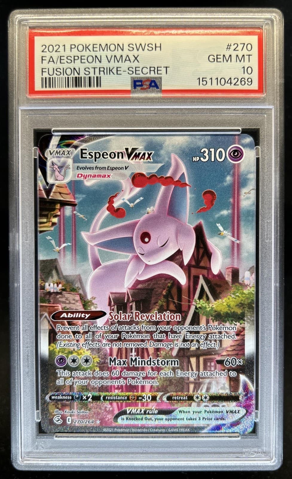 2021 Pokemon SWSH Fusion Strike Espeon VMAX #270/264 PSA 10 GEM MINT