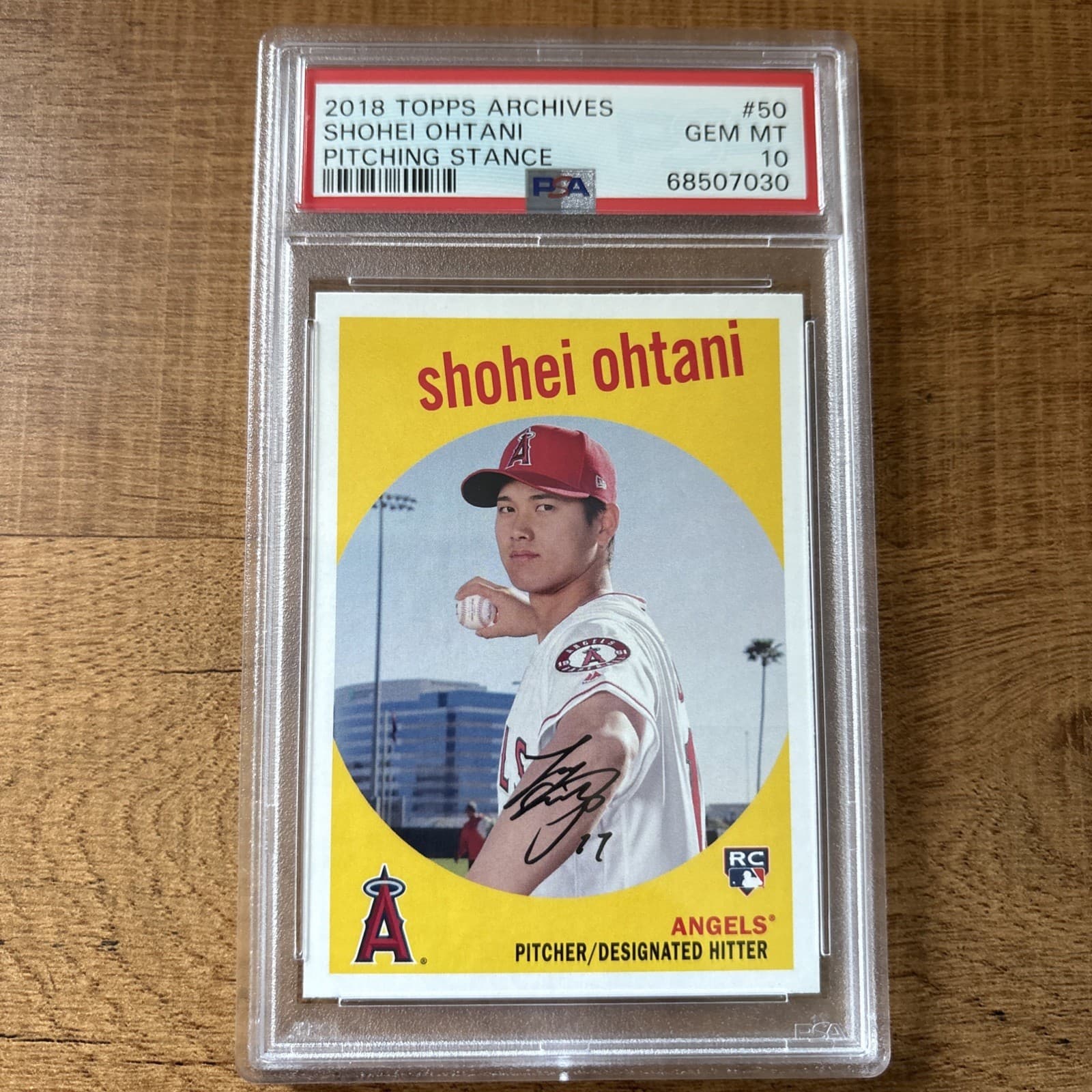 2018 Topps Archives Pitching Stance #50 Shohei Ohtani RC Rookie Gem Mint PSA 10