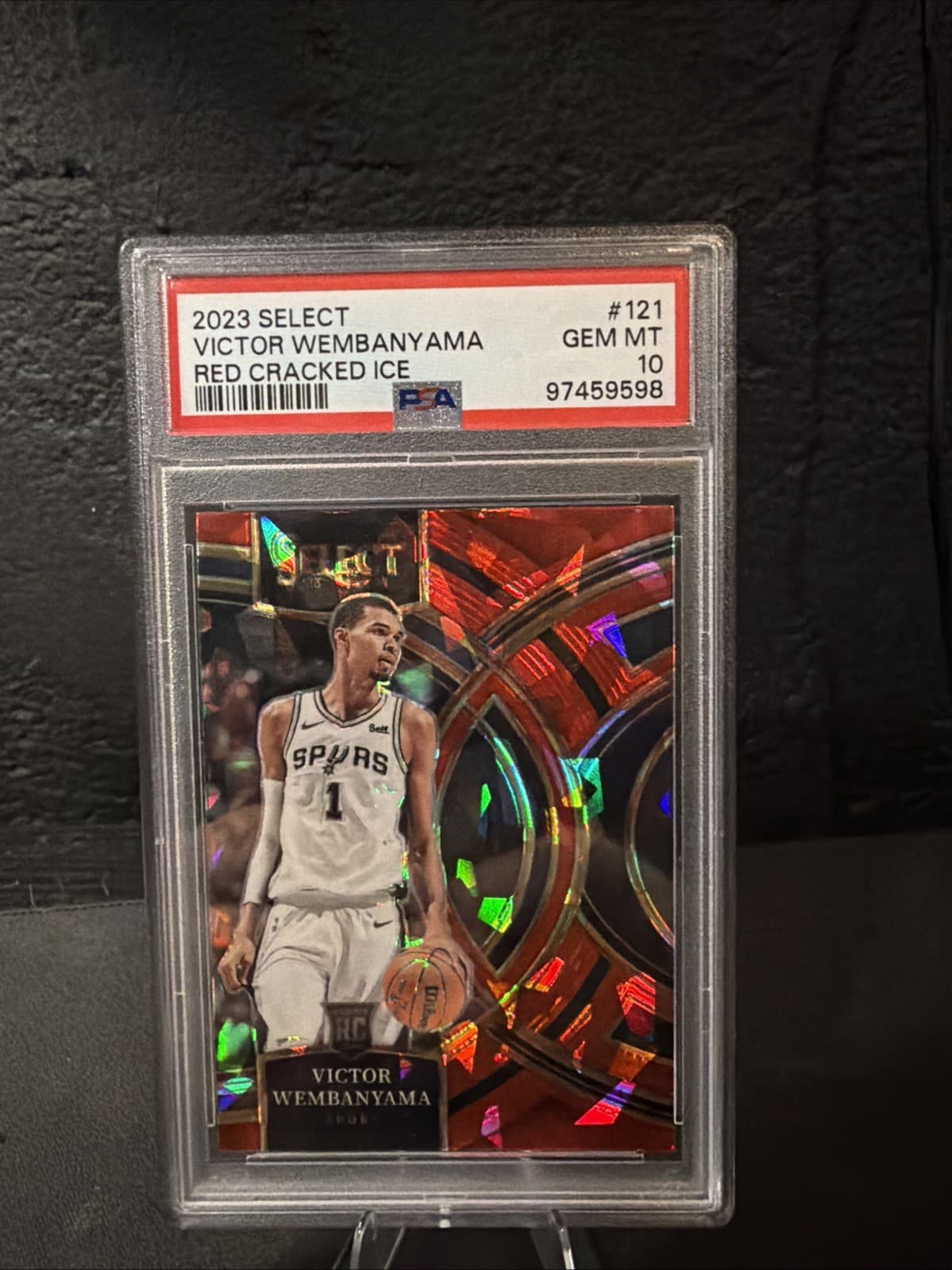 2023-24 Panini Select - Premier Victor Wembanyama #121 Red Cracked Ice Prizm (RC