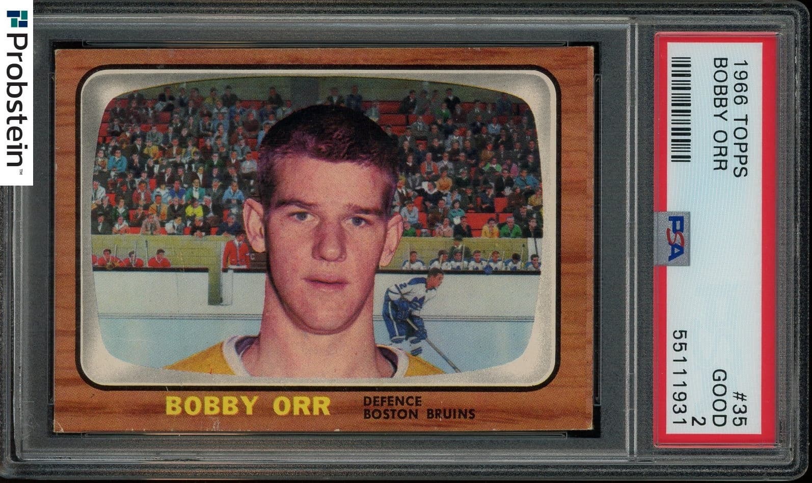 1966 Topps Hockey #35 Bobby Orr Boston Bruins RC Rookie HOF PSA 2 GOOD