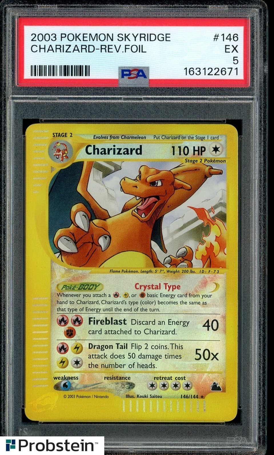 2003 Pokemon Skyridge #146 Charizard-Reverse Holo Foil Psa 5 Ex