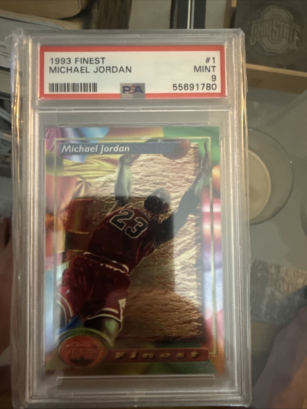 Topps 1993 Finest Michael Jordan #1 Chicago Bulls PSA 9 Graded Card