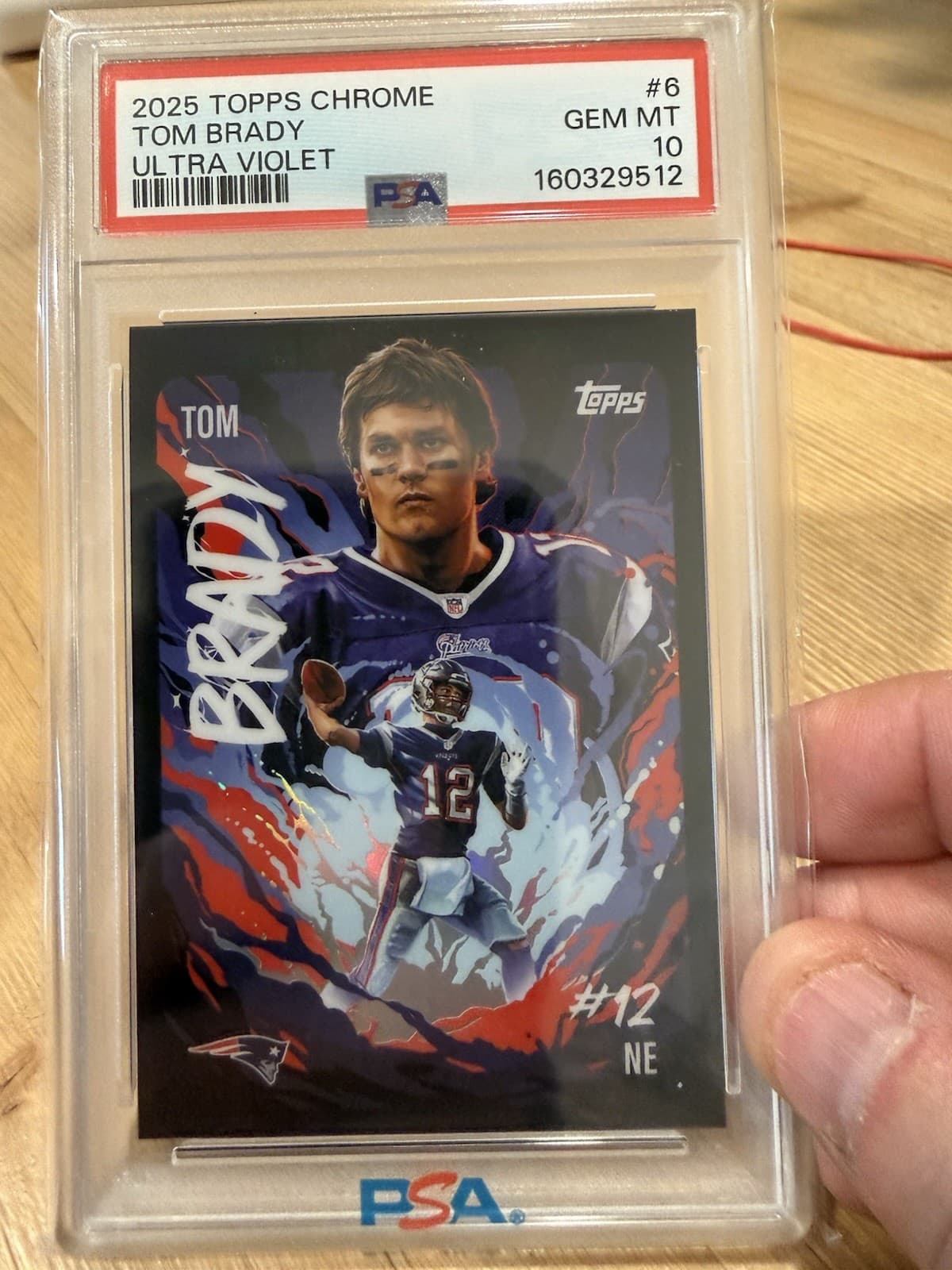 Topps 2025 Topps Chrome Ultra Violet Insert Tom Brady UV-6 Patriots PSA 10