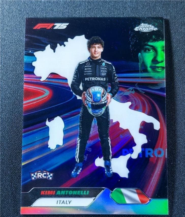 2025 Topps Chrome F1 75th Kimi Antonelli RC Rookie Neon Nations Case Hit SSP