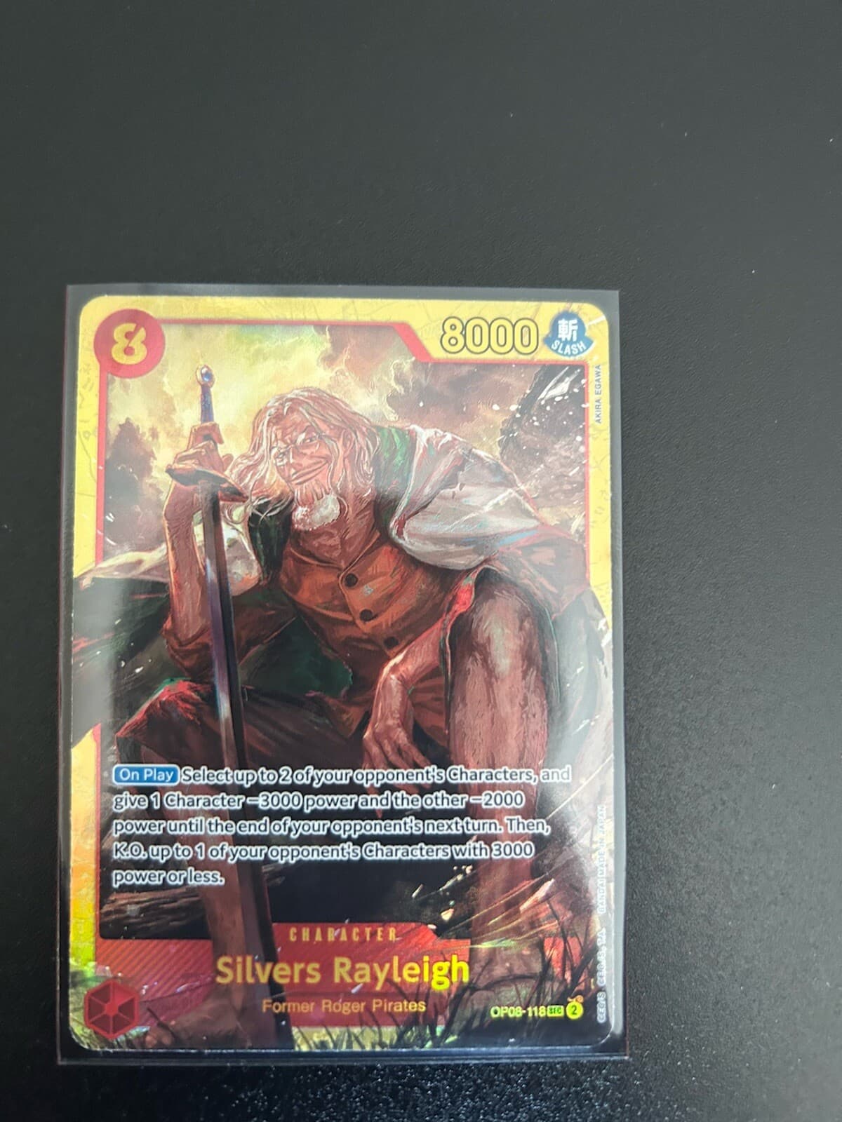 Silvers Rayleigh Secret Rare Foil Card Op08-118 {One Piece Card Game}