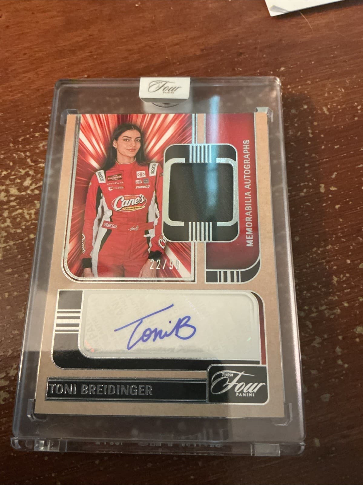 Toni Breidinger 2025 Panini Turn Four Racing NASCAR 22/99 Memorabilia Autogragh