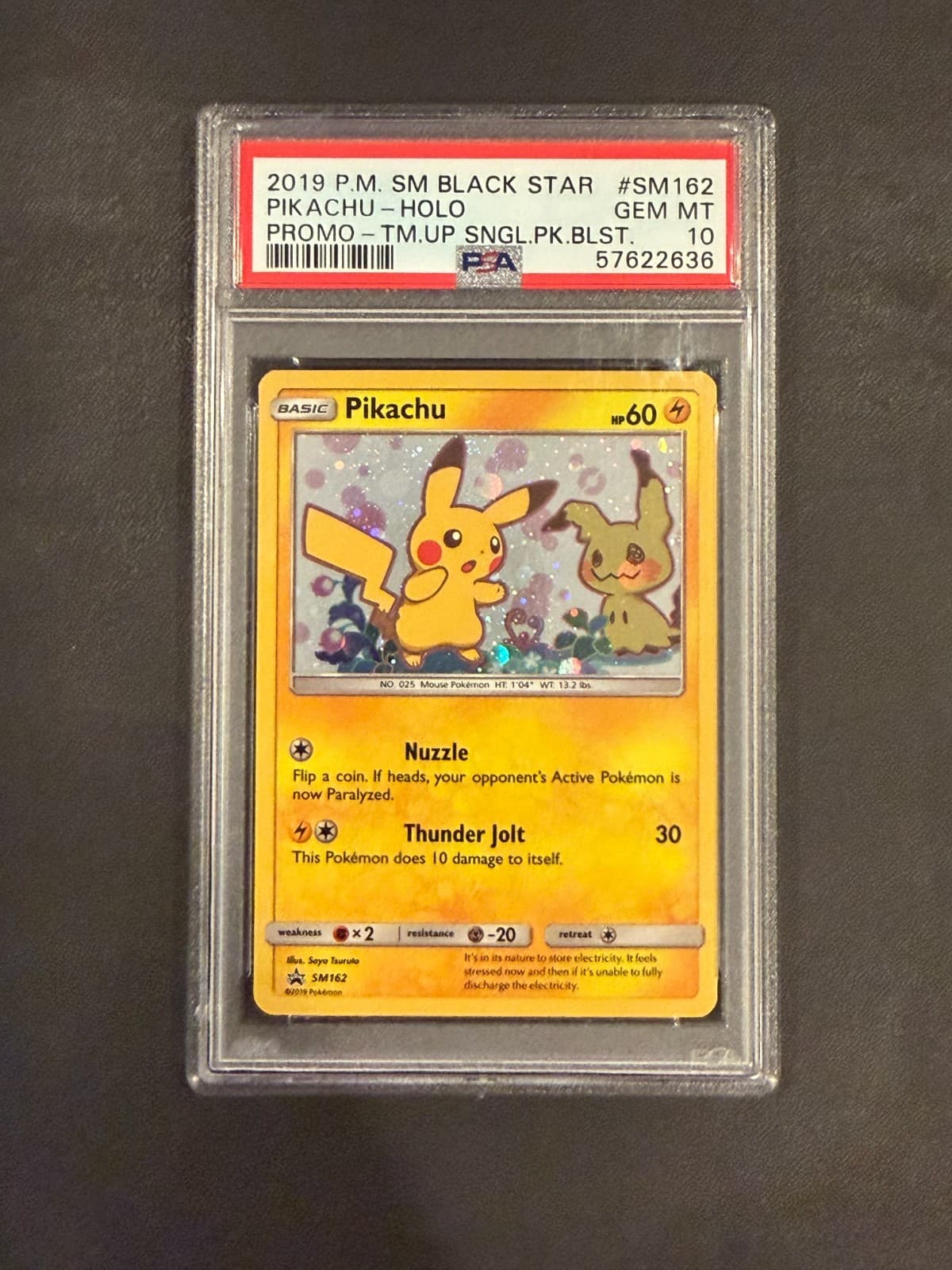 2016-19 Pokemon SM Black Star Promos Pikachu #SM162 PSA 10 GEM MINT