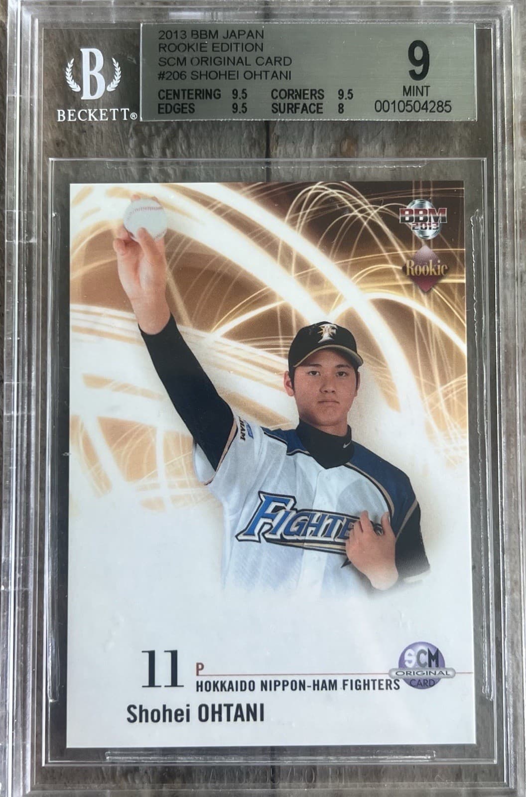 2013 BBM Rookie Shohei Ohtani Sports Card Magazine SCM #206 BGS 9