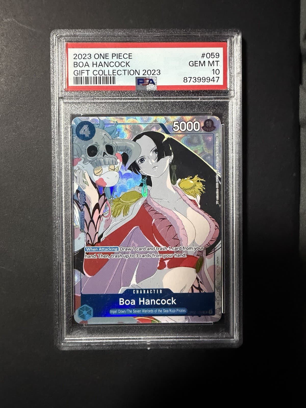 Bandai One Piece Card Game Boa Hancock OP02-059 Gift Collection 2023 PSA 10