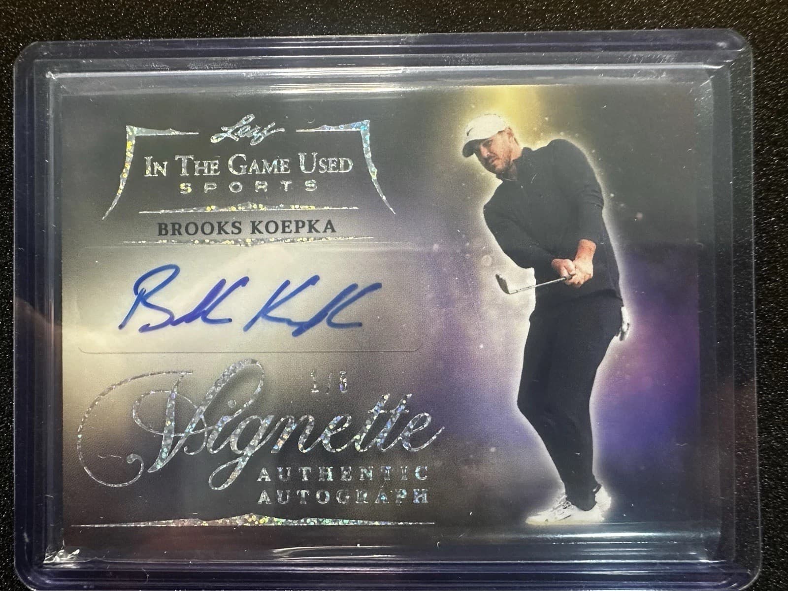 2025 Leaf In The Game Used Brooks Koepka Vignette Authentic Auto Golf Card V-BK1