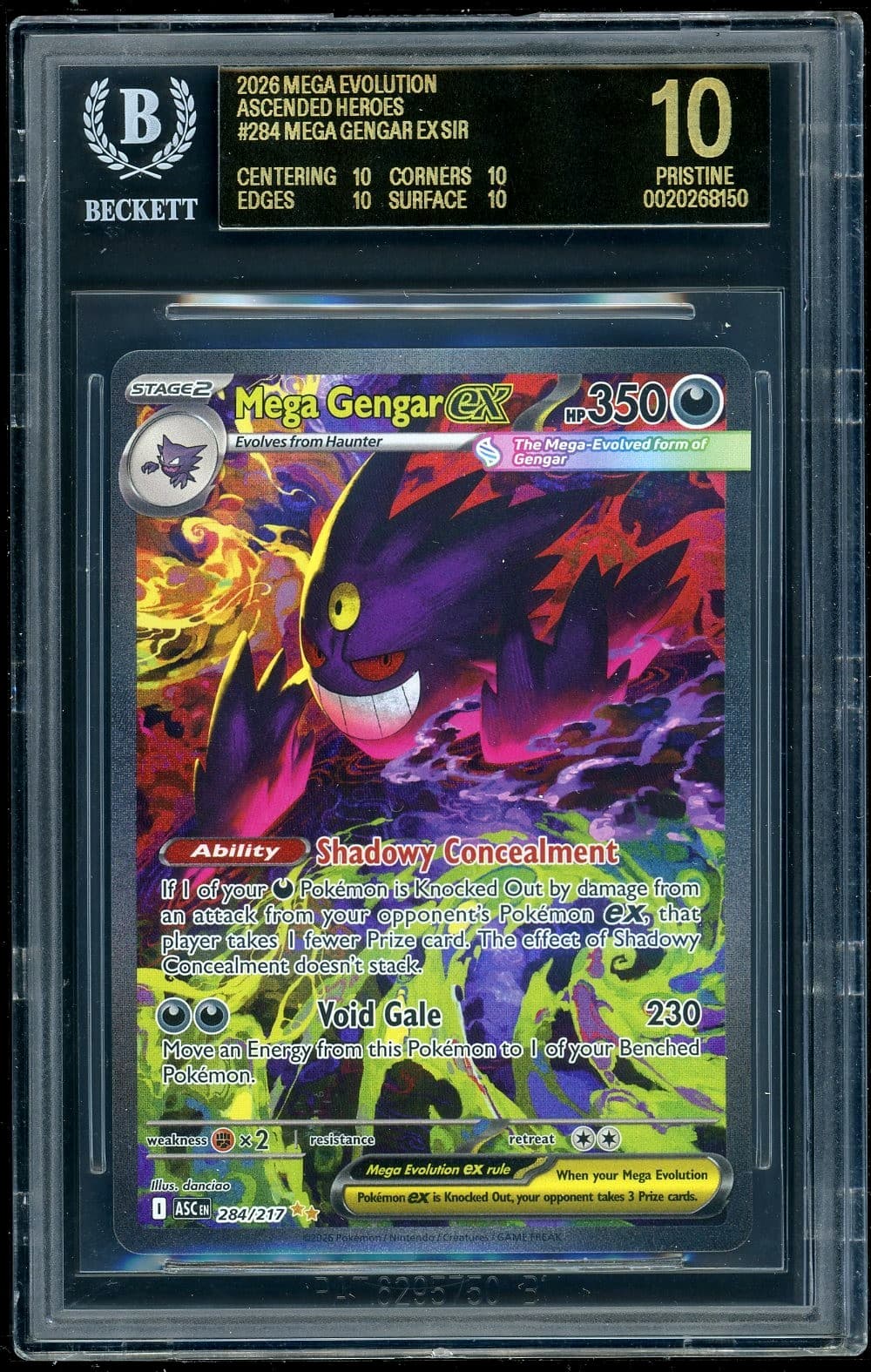 Pokemon Mega Gengar ex SIR 2026 TCG Mega Evolution Asc Heroes BGS 10 Black Label