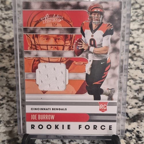 2020 Panini Absolute Football Joe Burrow Rookie Force #1 Bengals  Patch Card