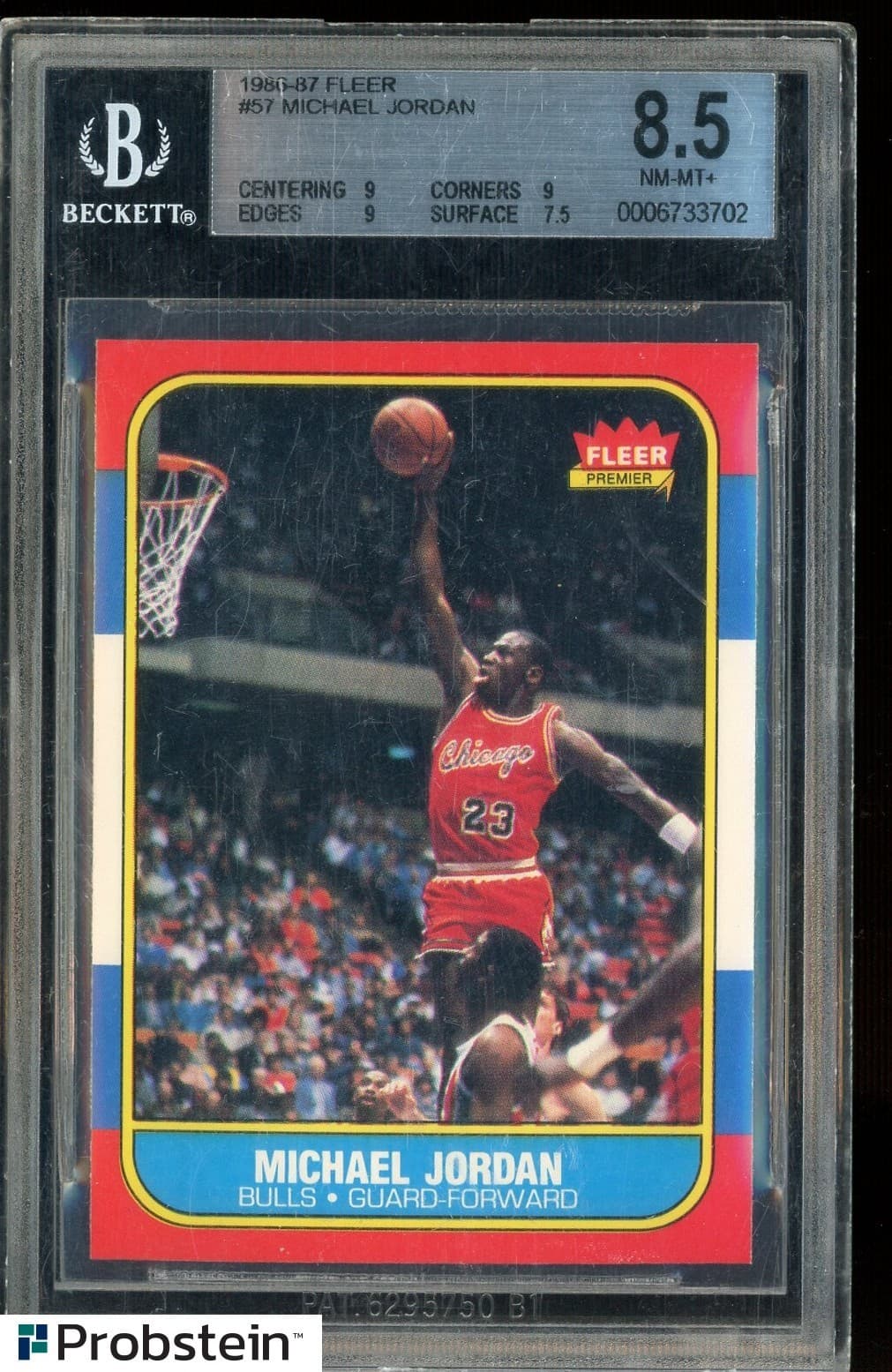 1986-87 Fleer Basketball #57 Michael Jordan RC Rookie HOF BGS 8.5 w/ (3) 9's