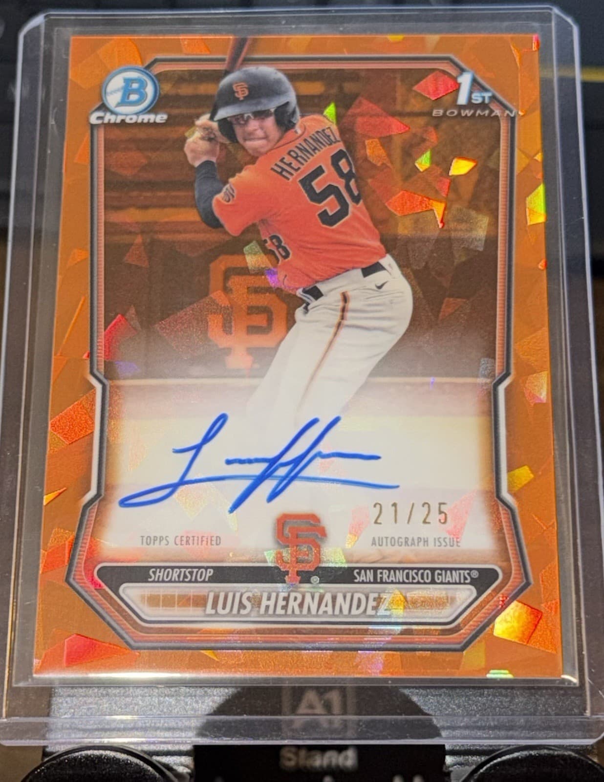 2026 Bowman Chrome Sapphire Luis Hernandez Orange Auto /25 #CSPA-LH 21/25