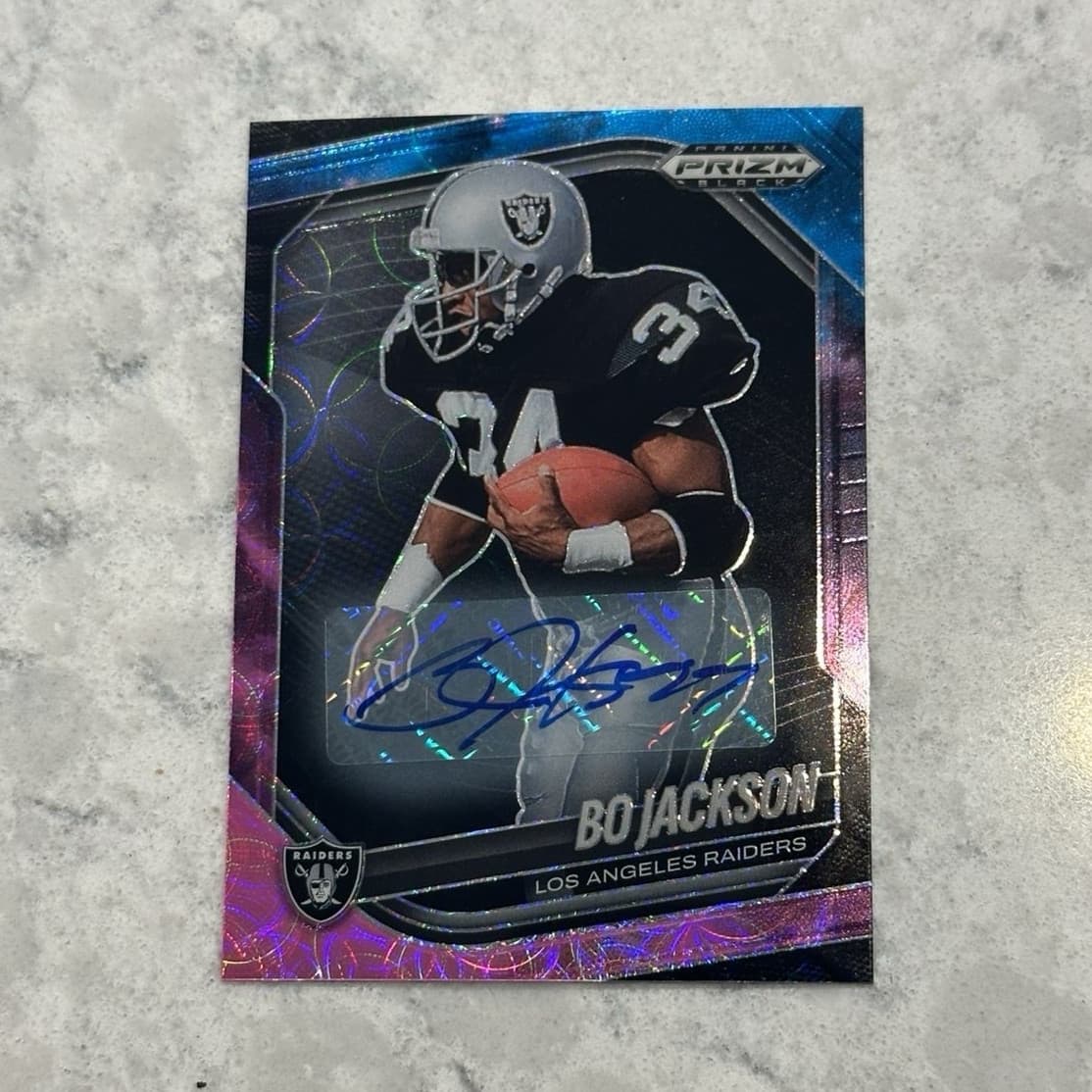 Bo Jackson Prizm Nebula Auto 1/1 #112 Los Angeles Raiders NFL Football