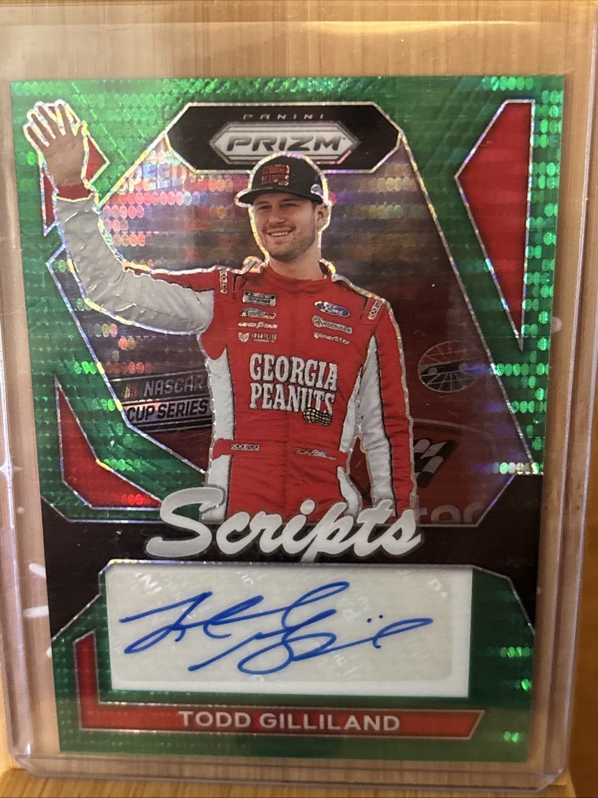 2024 Panini Prizm Scripts Todd Gilliland Green Auto 04/10 NASCAR Racing