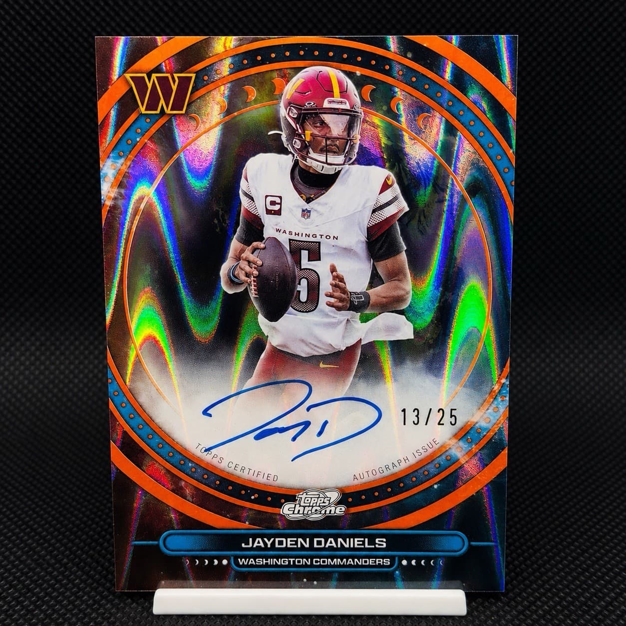 Topps 2025 Cosmic Chrome Football Jayden Daniels Equinox Auto EQA-JD 13/25