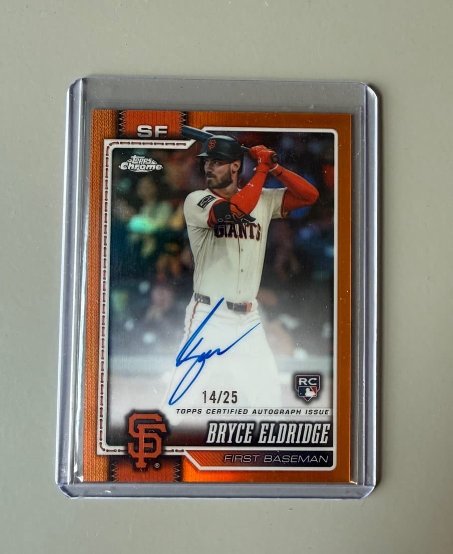 Bryce ELDRIDGE 2026 Topps Chrome Rookie Orange Refractor On-Card AUTo /25