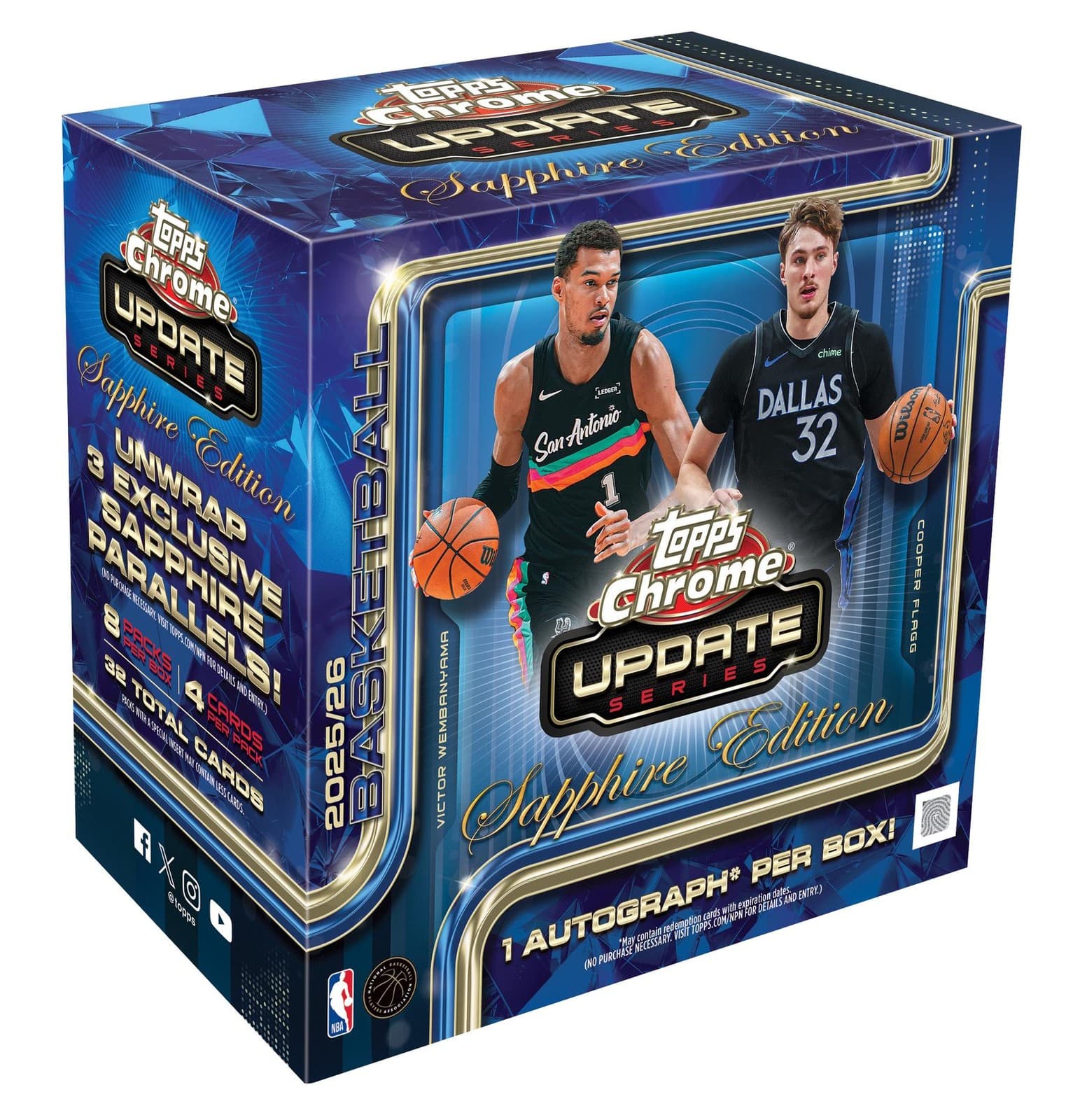 2025/26 Topps Chrome Update Series Sapphire Edition Basketball Box