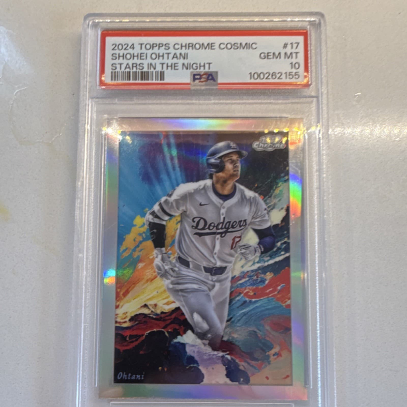 PSA 10, GEM MINT 2024 Topps Cosmic Chrome Stars in the Night Shohei Ohtani STN17