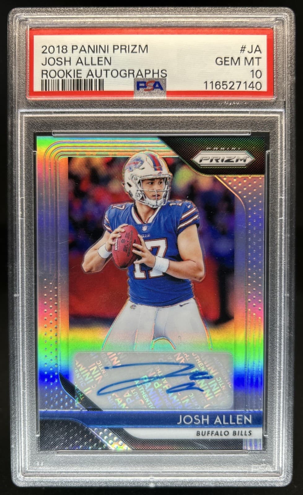 2018 Panini Prizm Josh Allen Auto Silver RC #RA-JA Bills PSA 10 GEM MINT Rookie